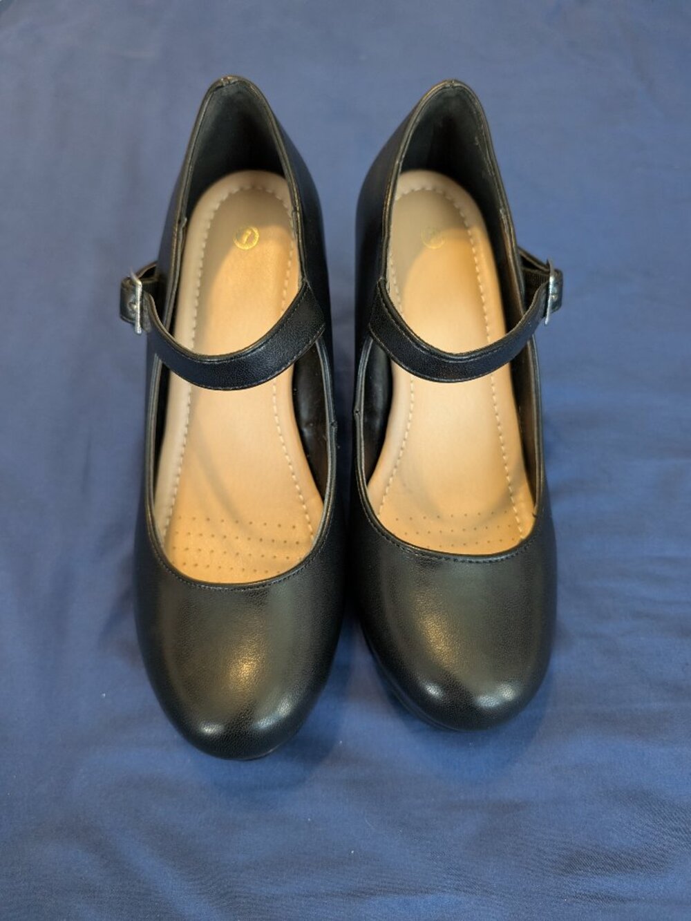 NWOT black mary jane wedge heels size 7